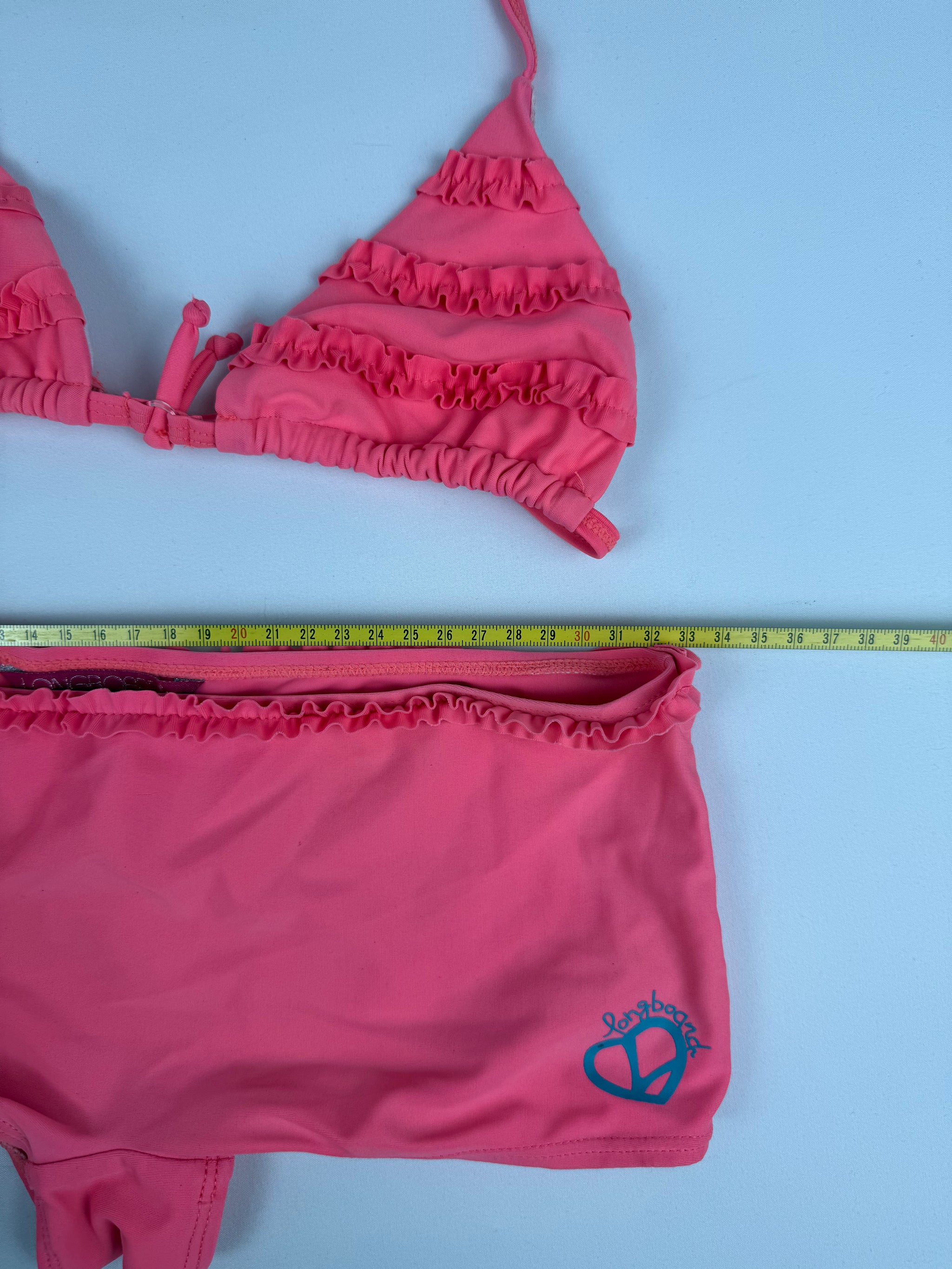 Pink neon low rise bikini set (XS)