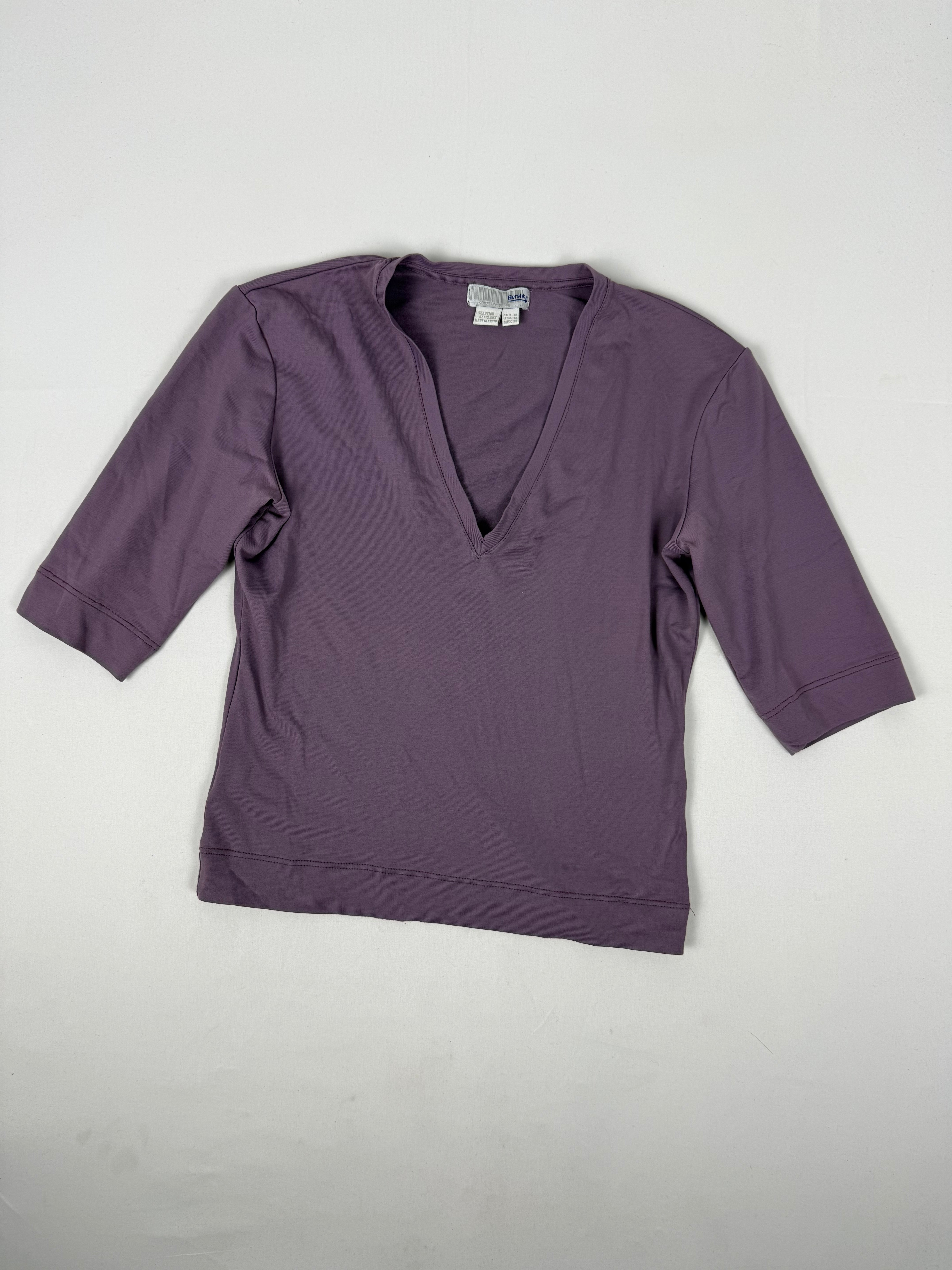 Lilac lycra 3/4 long sleeves top (S/M)