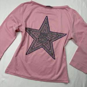 Pink graphic print long sleeves top (S/M)