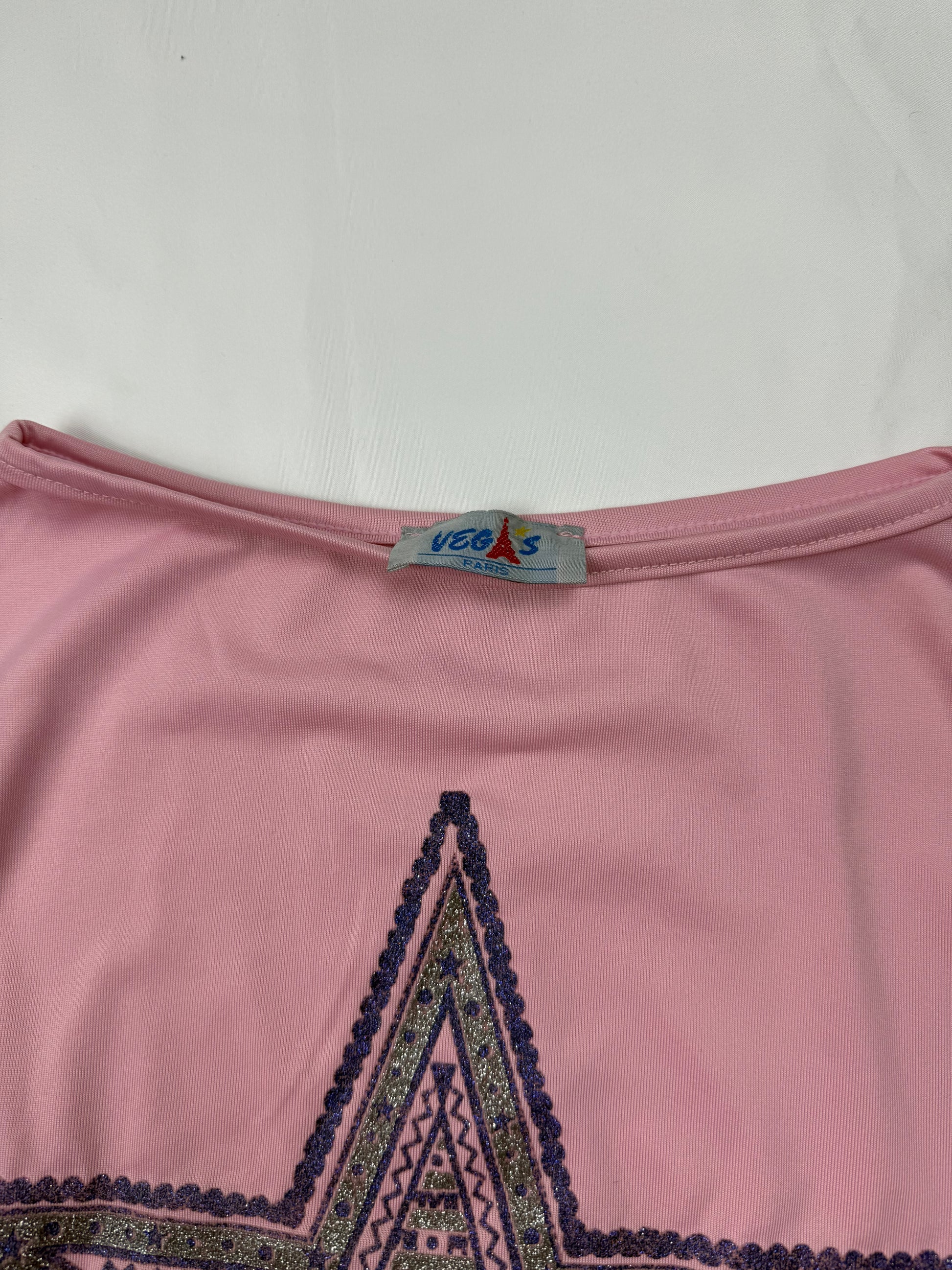 Pink graphic print long sleeves top (S/M)