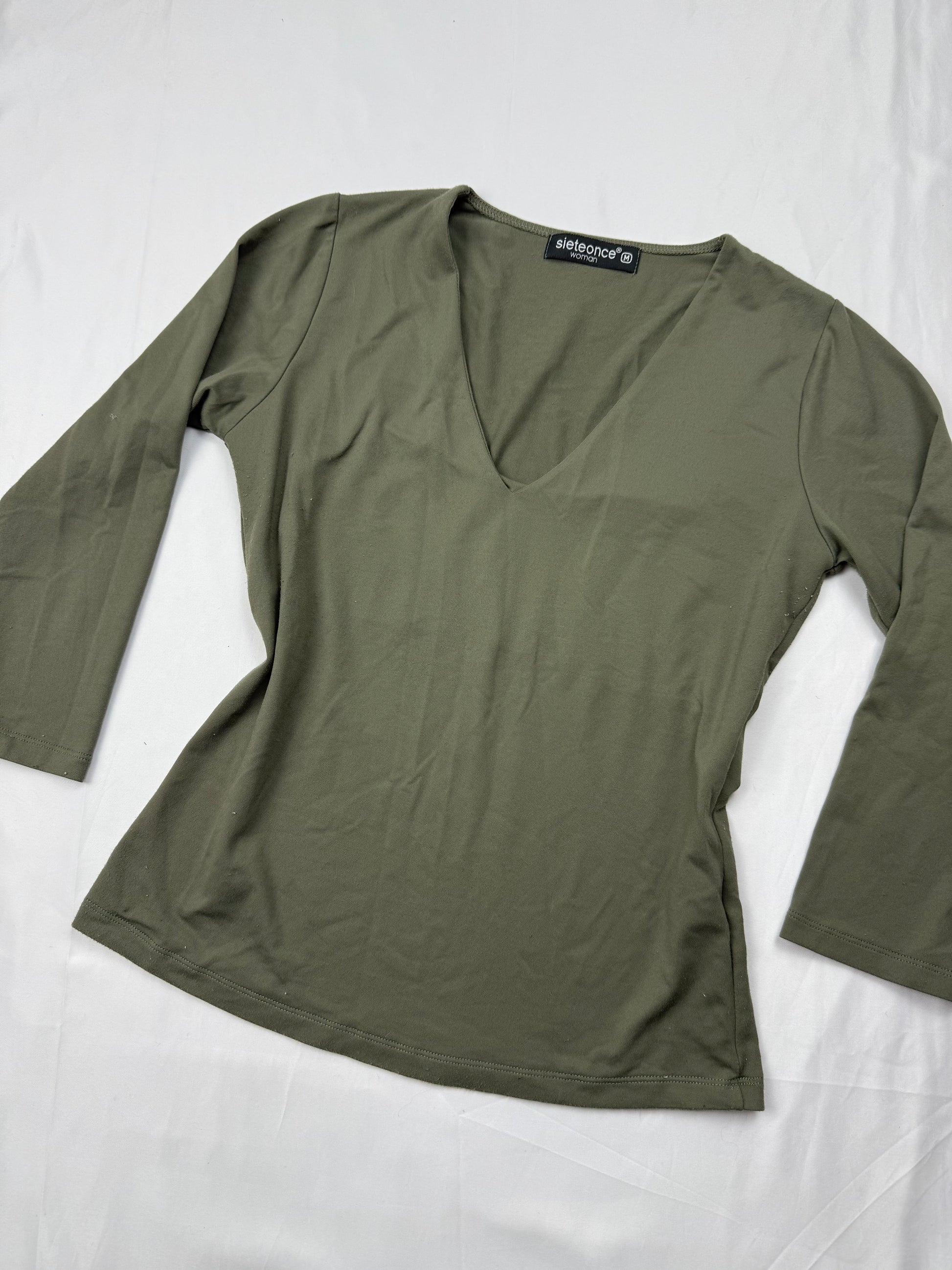 Khaki stretchy lycra long sleeves top (S/M)