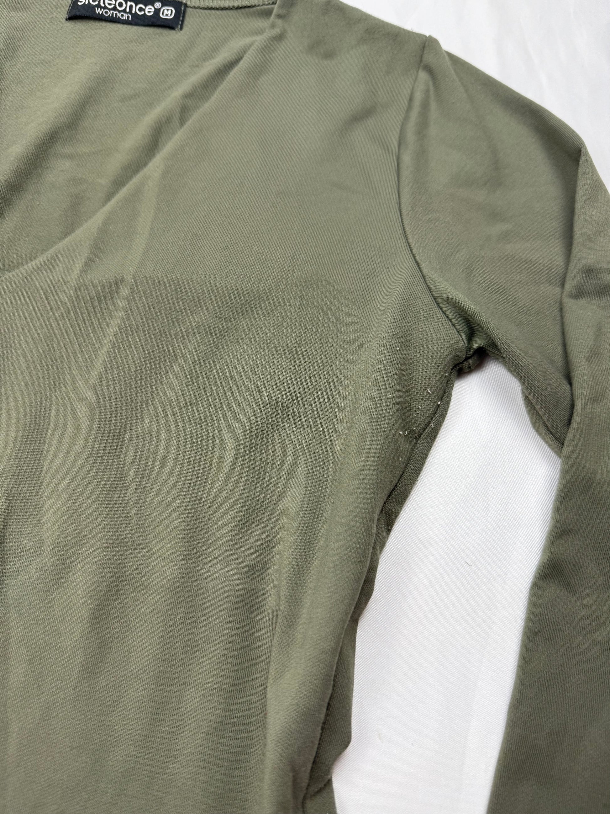 Khaki stretchy lycra long sleeves top (S/M)