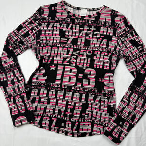Graphic pink 100% cotton long sleeves top (S)