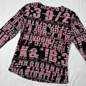 Graphic pink 100% cotton long sleeves top (S)