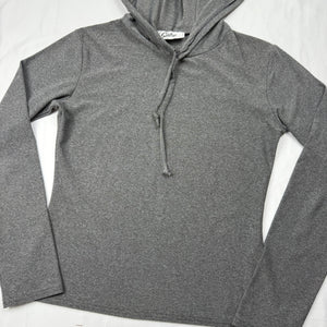 Grey hooded long sleeves top (S/M)