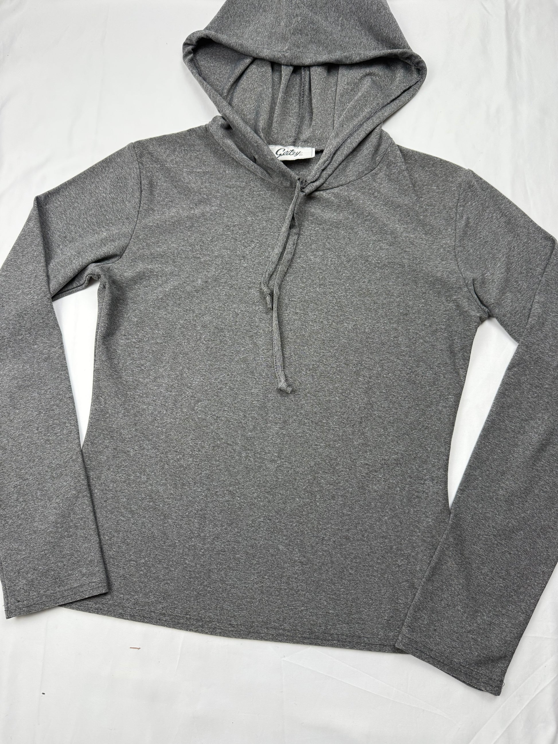 Grey hooded long sleeves top (S/M)