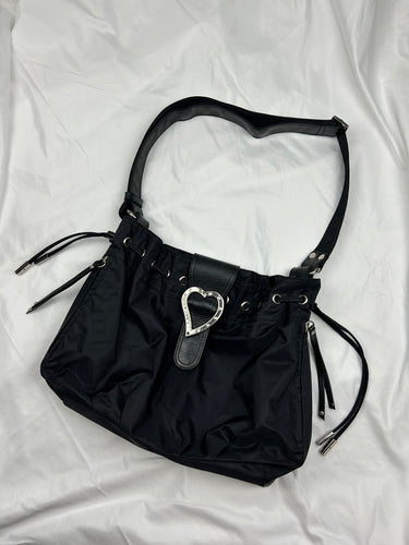 Black besace shoulder bag