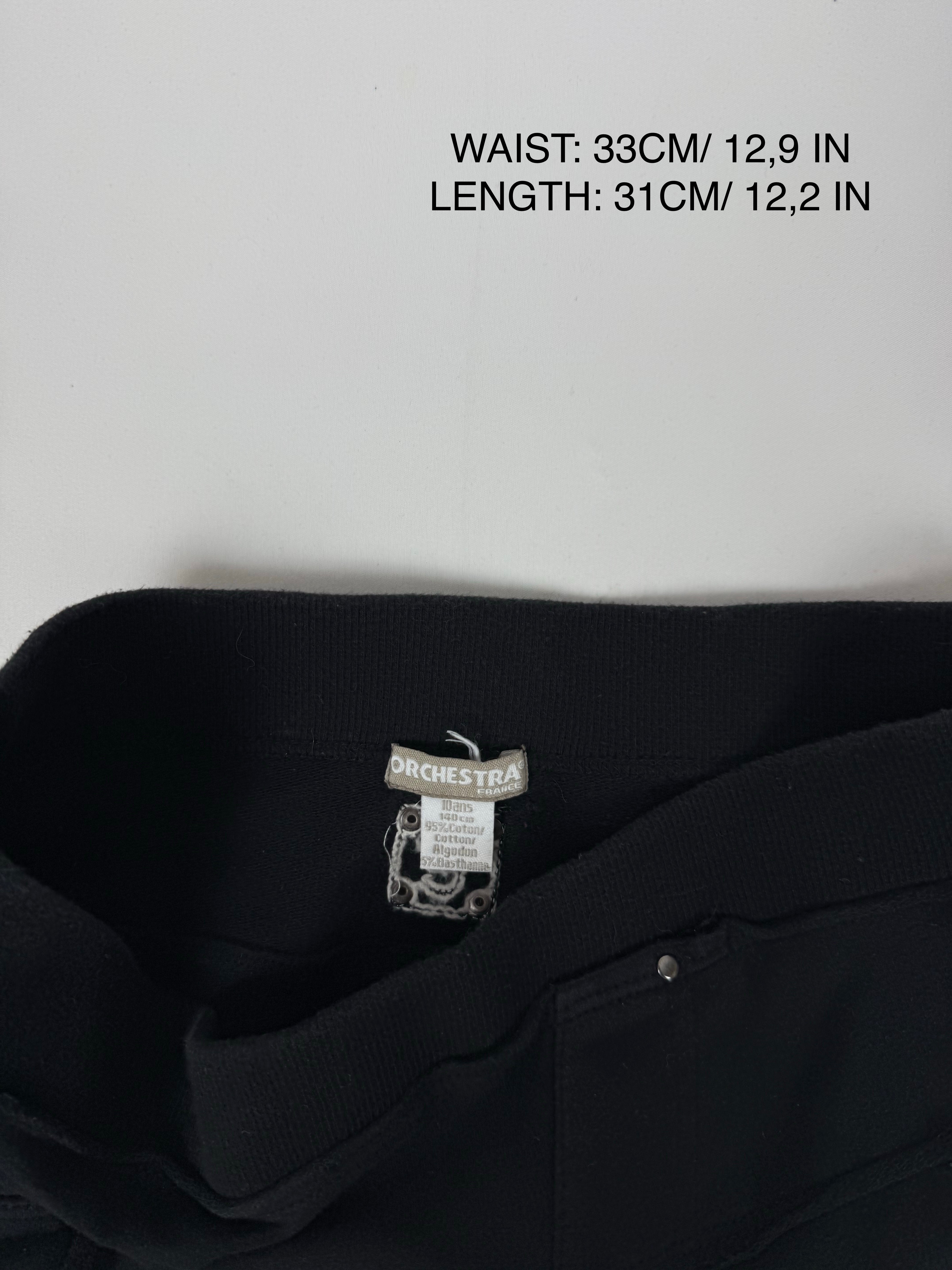 Black cotton low rise cargo mini skirt (S)