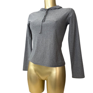 Grey hooded long sleeves top (S/M)