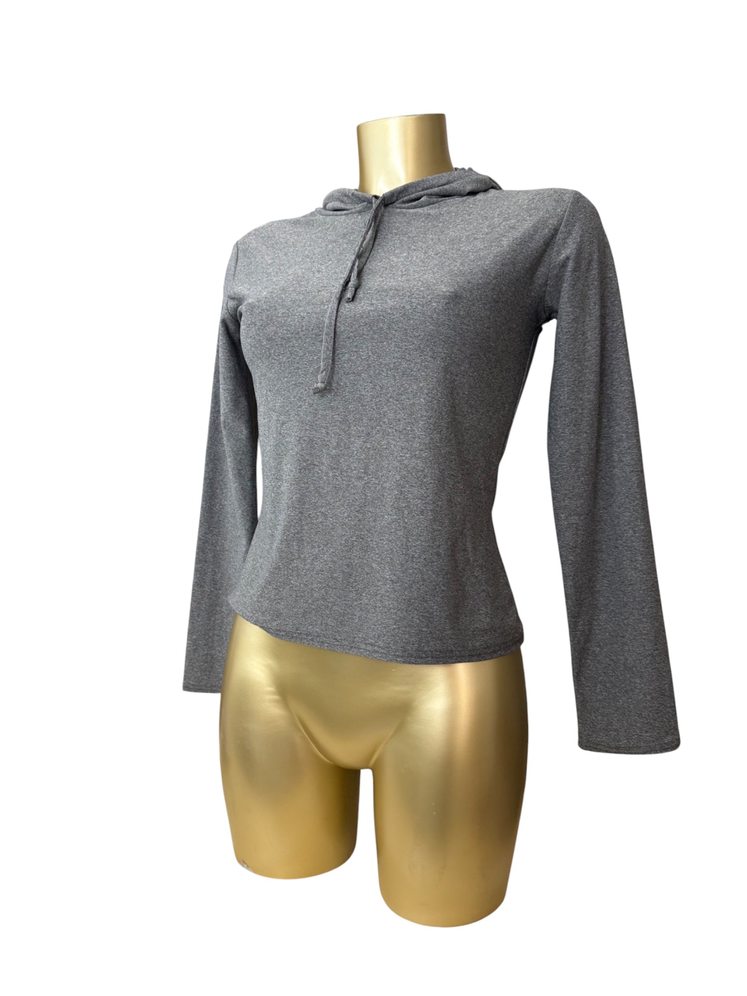 Grey hooded long sleeves top (S/M)