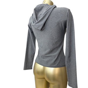 Grey hooded long sleeves top (S/M)