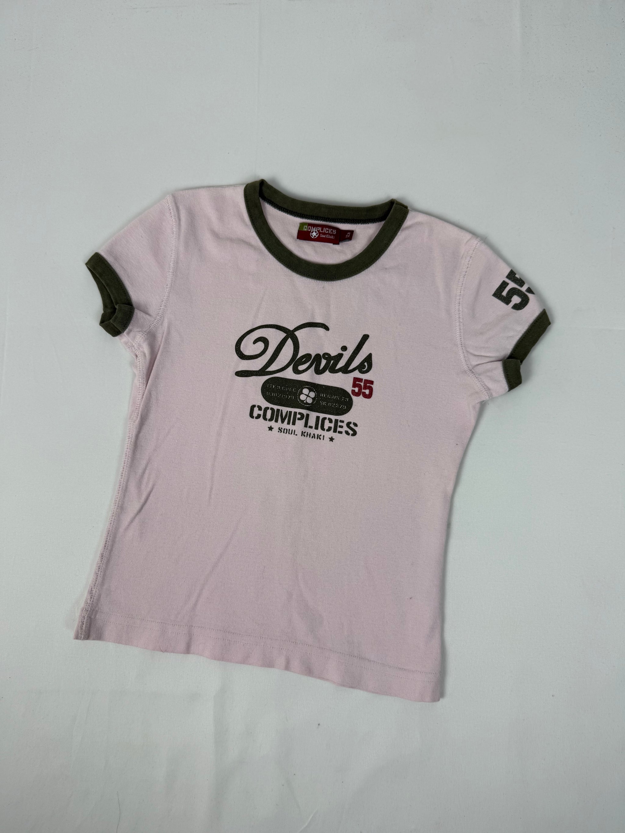 Baby pink graphic cotton tee (XS)