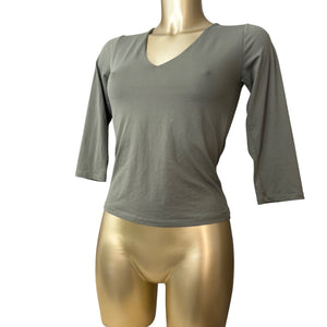 Khaki stretchy lycra long sleeves top (S/M)