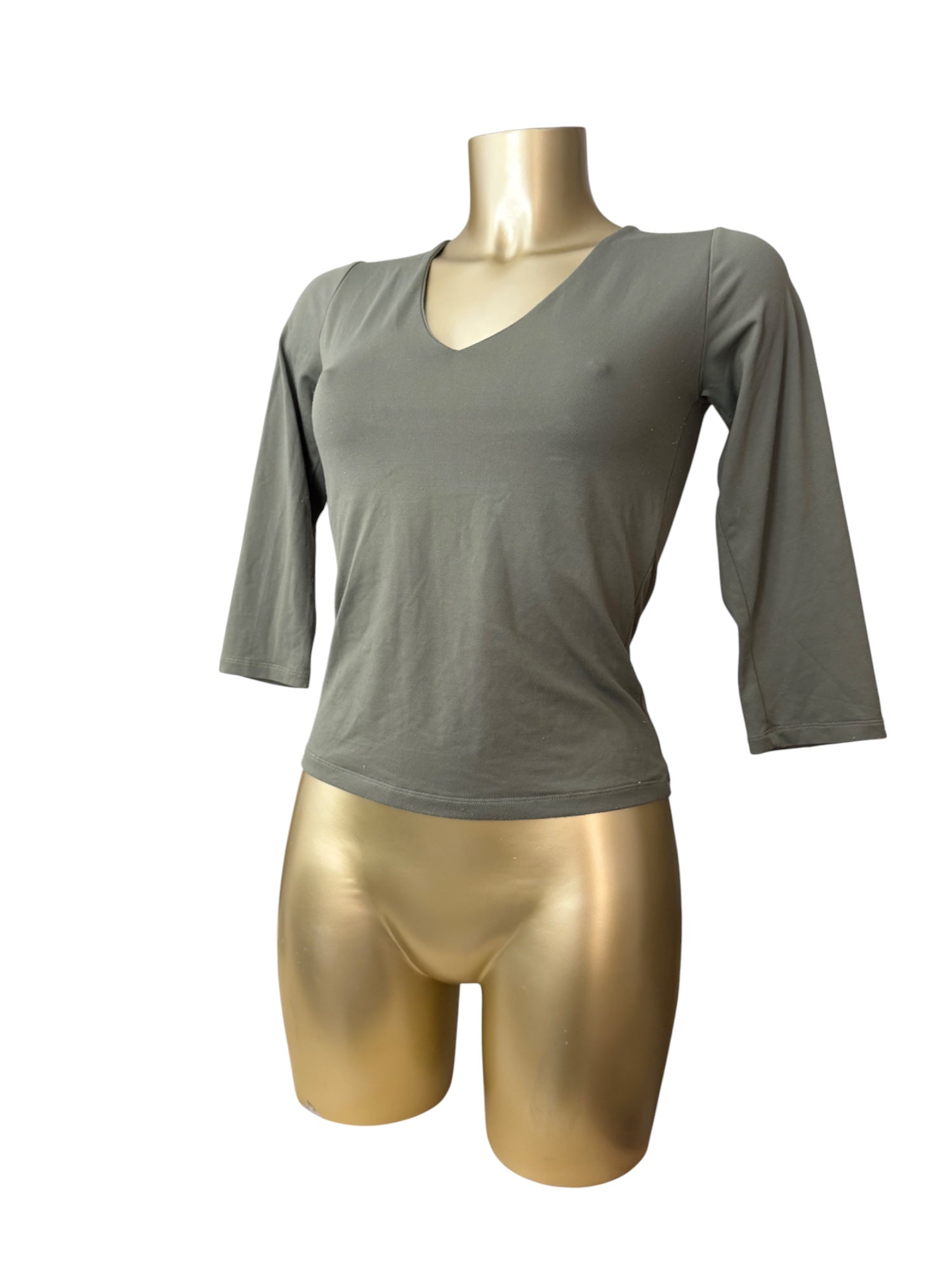 Khaki stretchy lycra long sleeves top (S/M)
