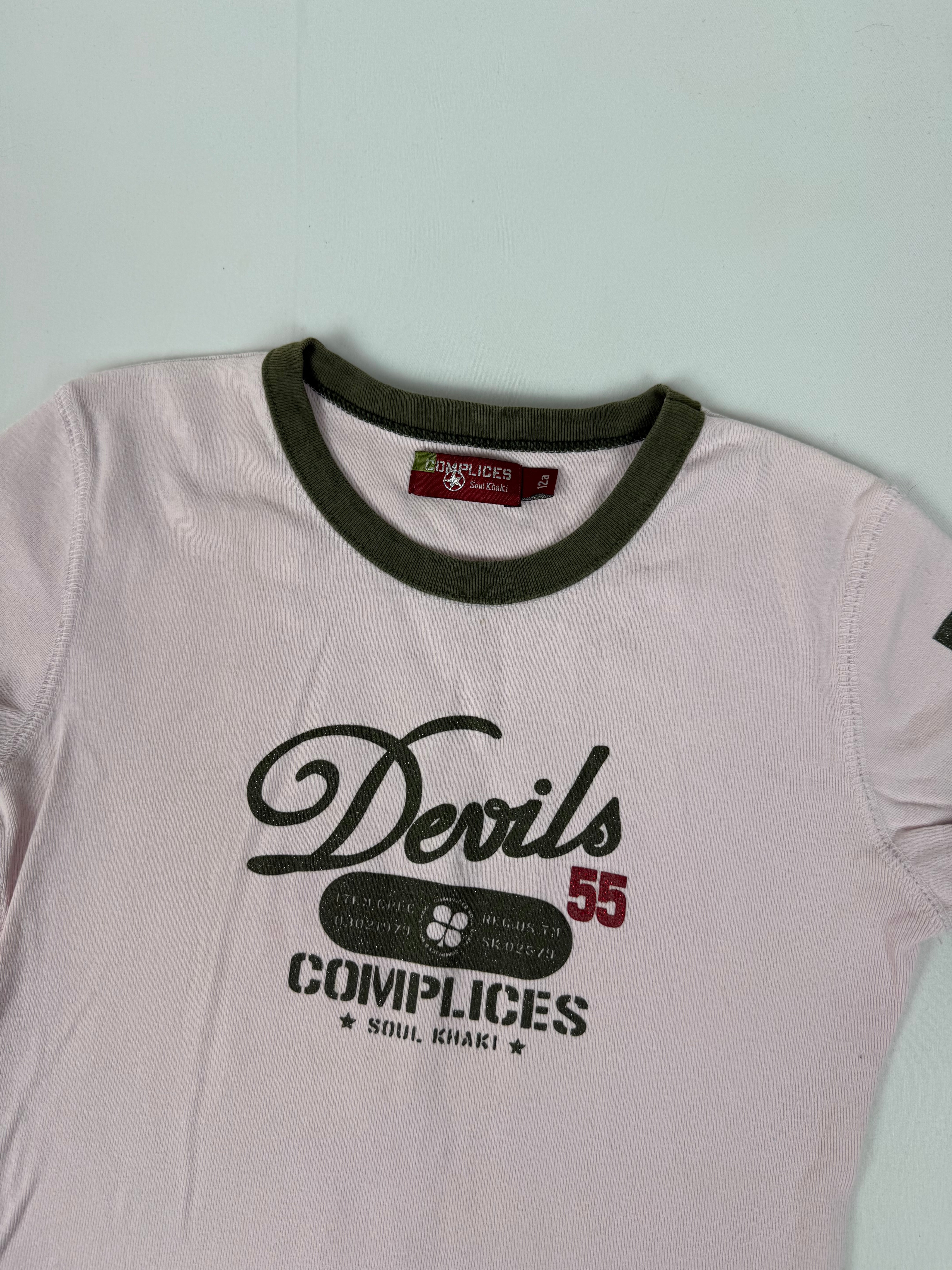 Baby pink graphic cotton tee (XS)