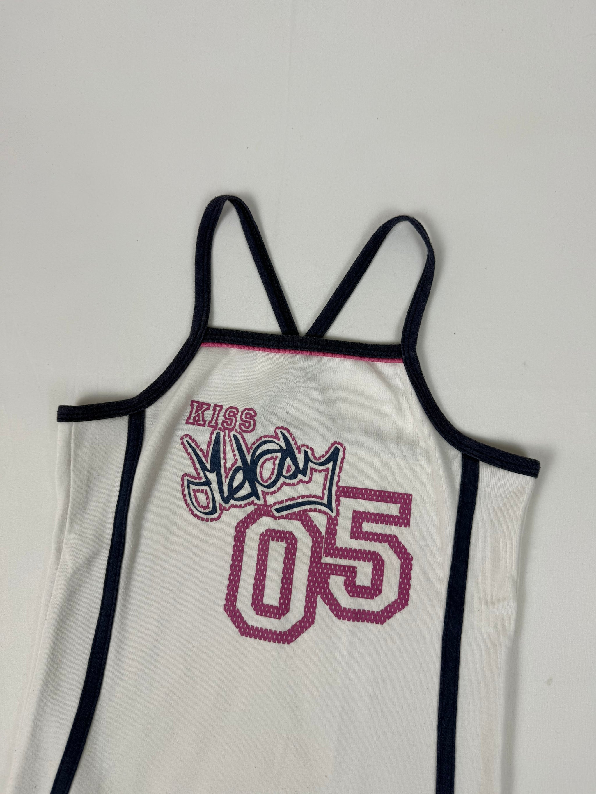 White graphic activewear top (S)
