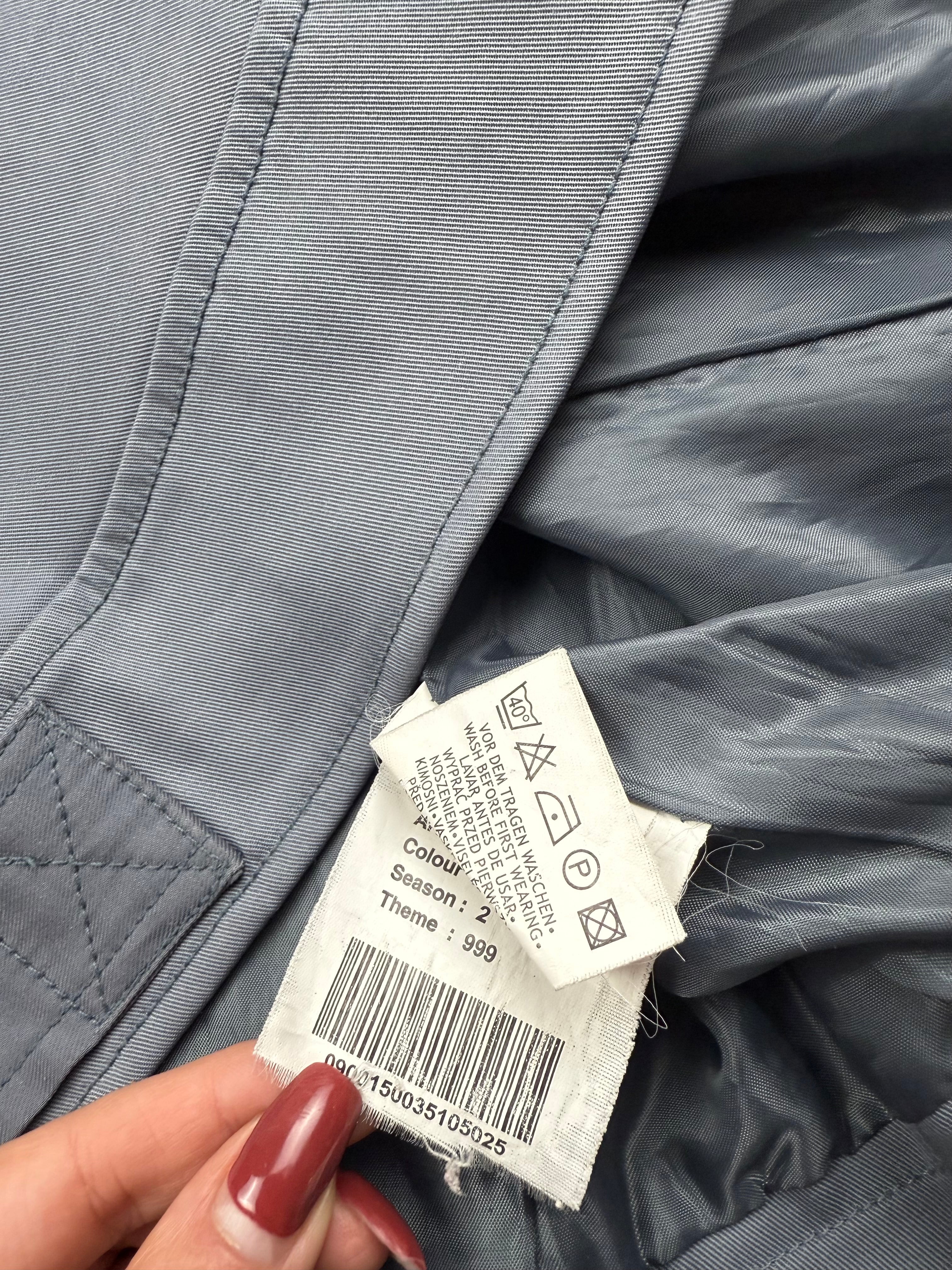 Grey zip up tight fit biker jacket (L)