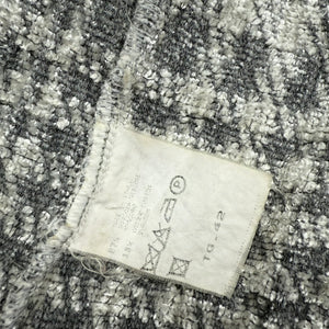 Grey check print tight fit office blazer jacket (S)