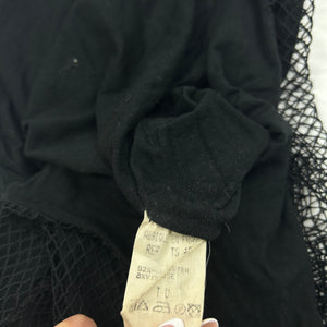 Black fishnet lined tank top (S)