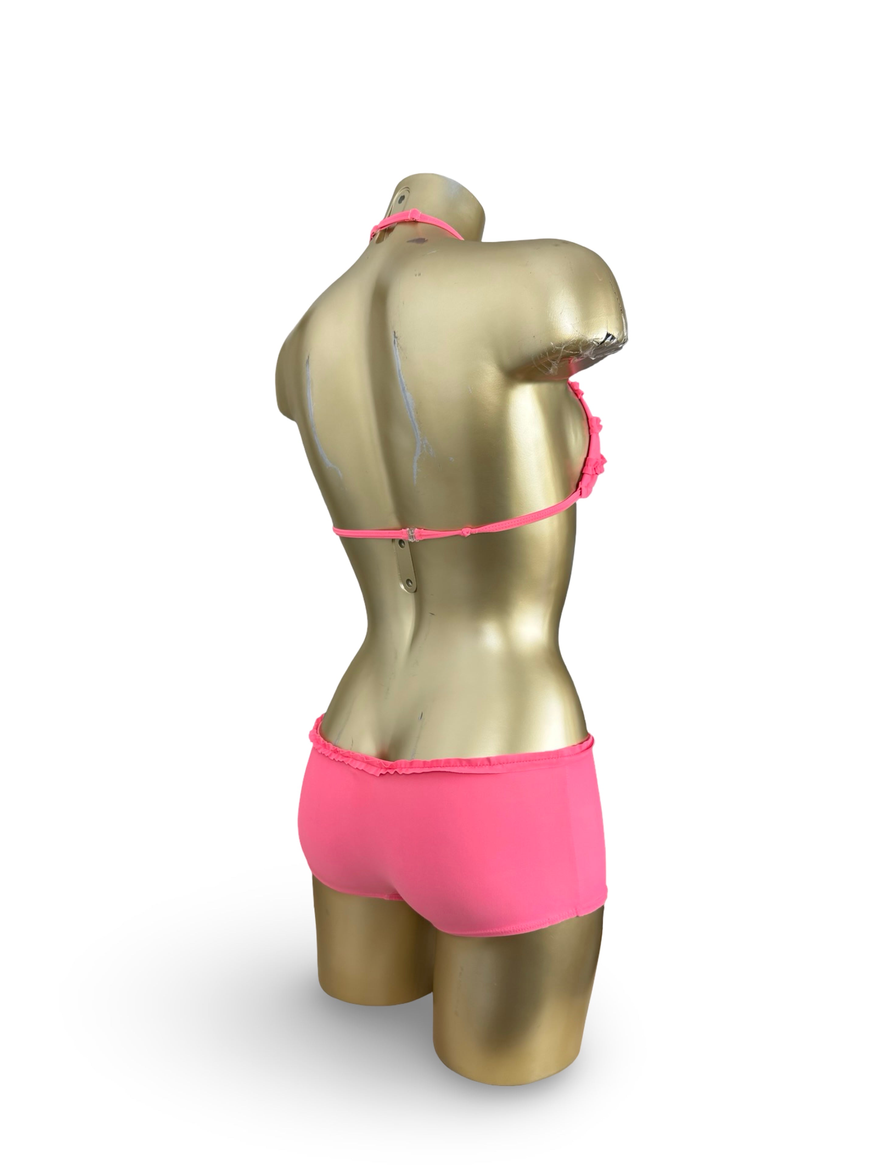Pink neon low rise bikini set (XS)