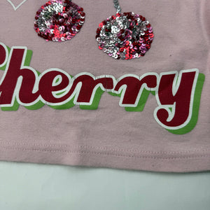 Baby pink cherry sequins halter top (S/M)