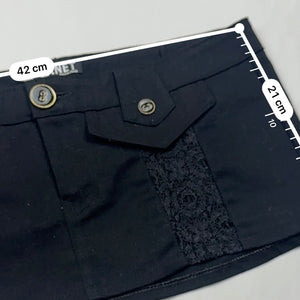 Black low rise mini / micro skirt (M)
