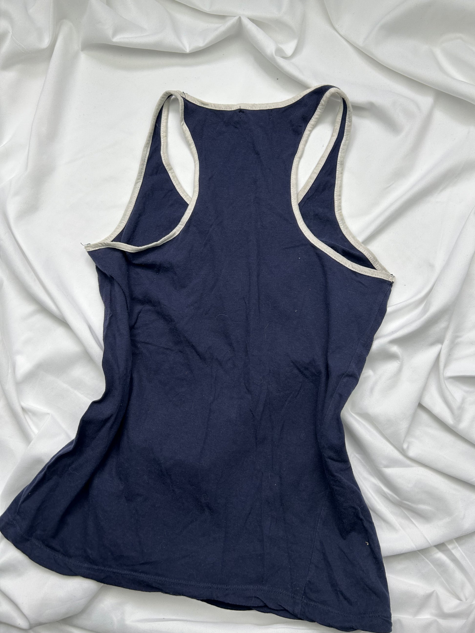 Navy graphic tank top (M)
