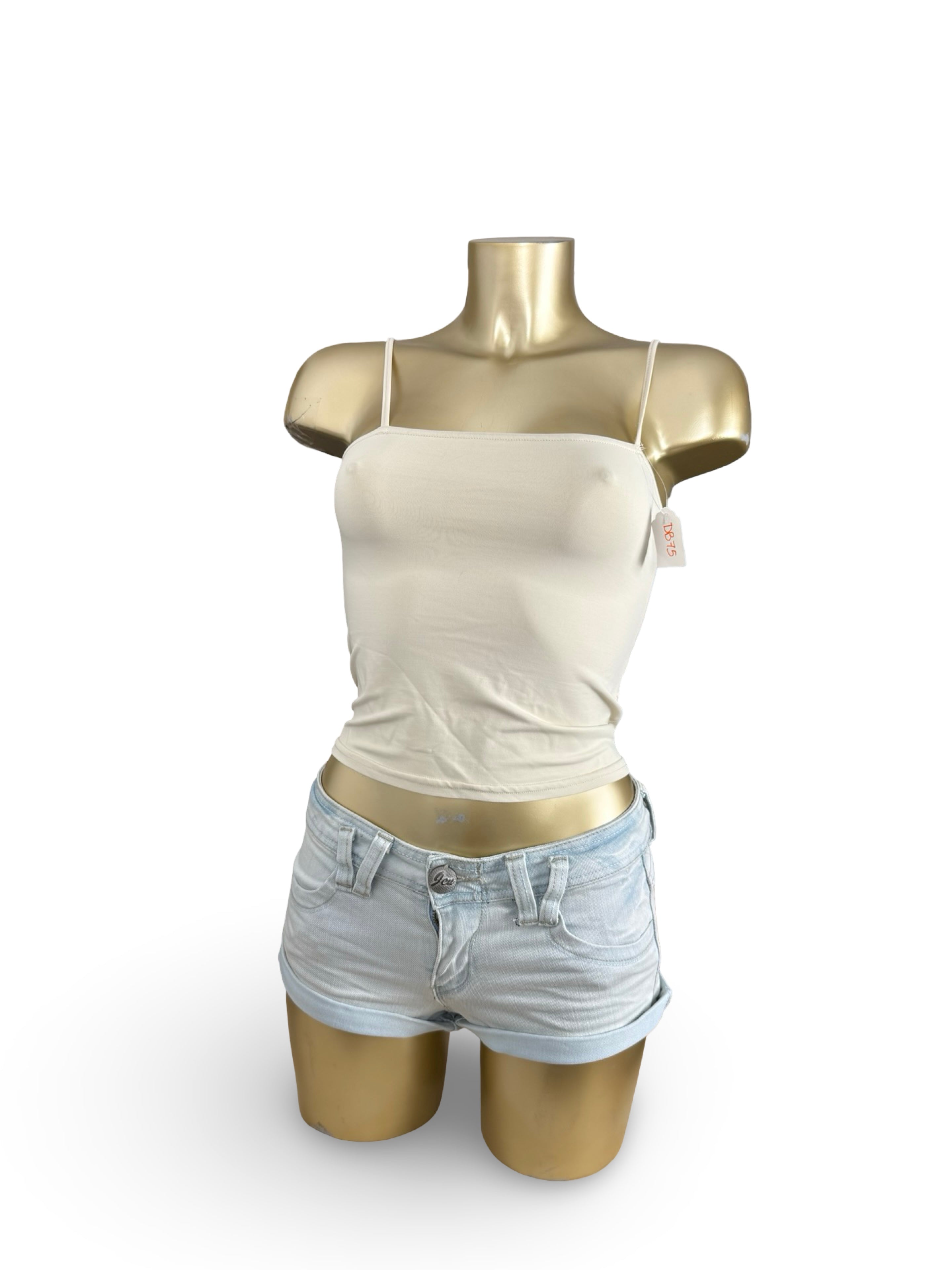 Beige tight fit cami top (M)