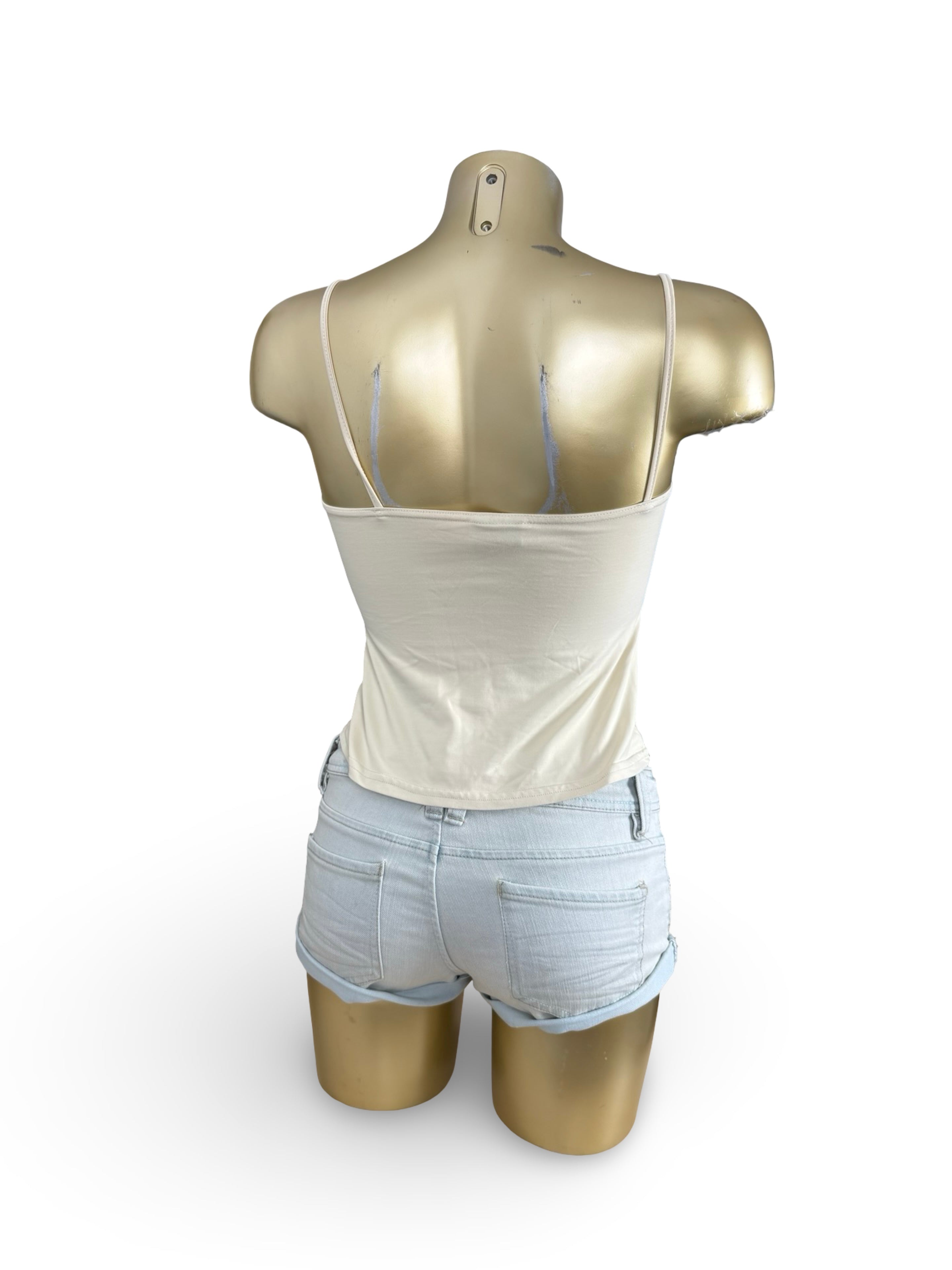 Beige tight fit cami top (M)