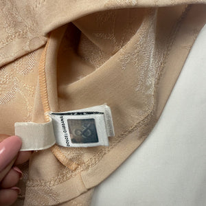 Beige floral lycra tight fit tee (S/M)