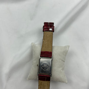 Vintage silver leather & inox bracelet watch jewelry