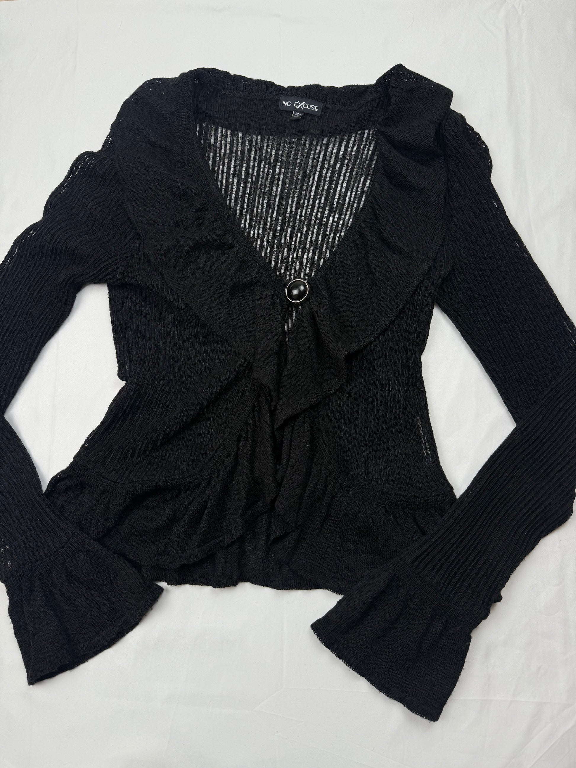 Black see trough cardigan jumper (S/M)