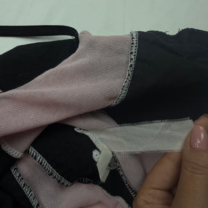Black & baby pink zip up mesh corset top (S/M)