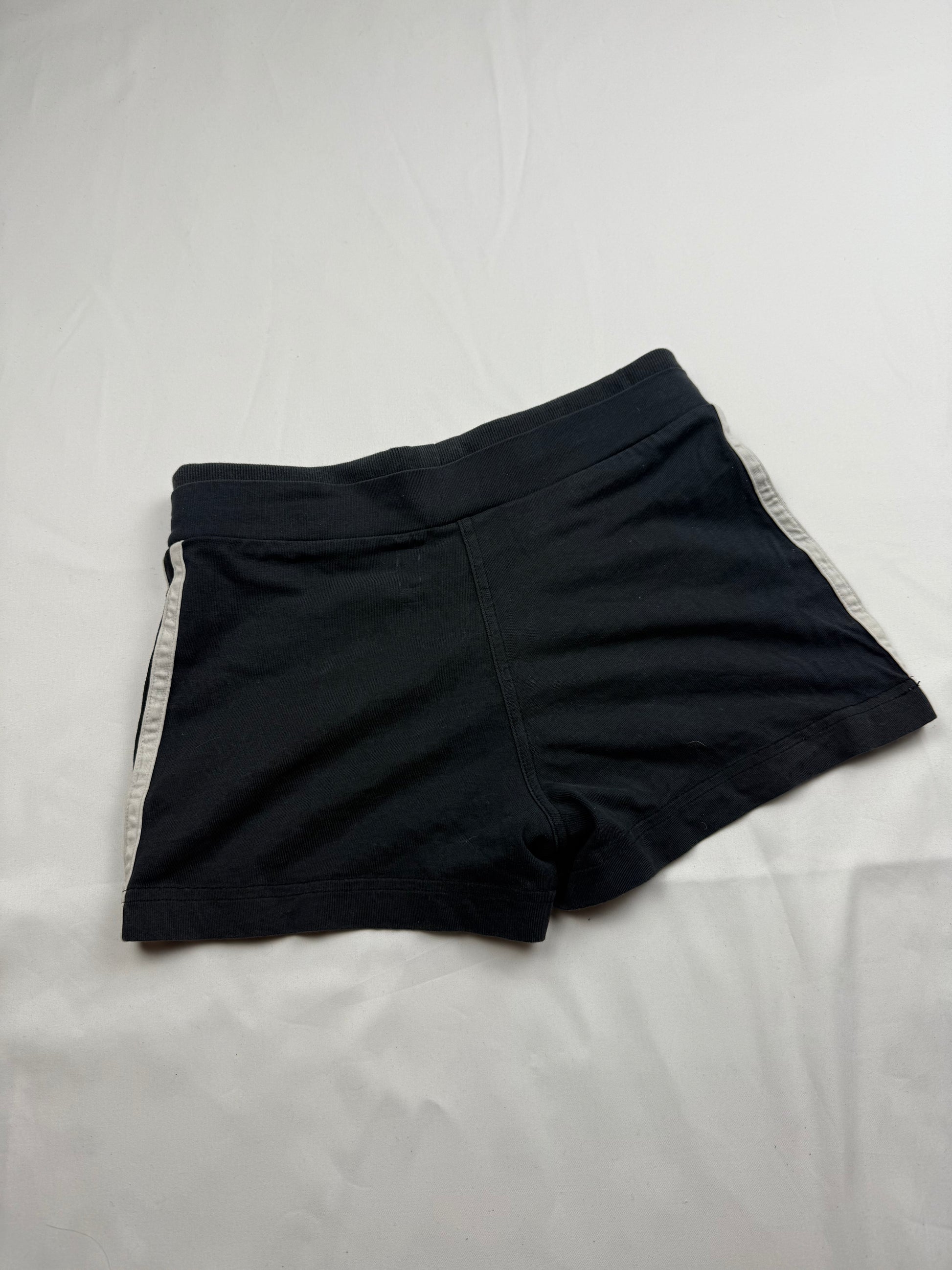 Black cotton low rise mini short (S)