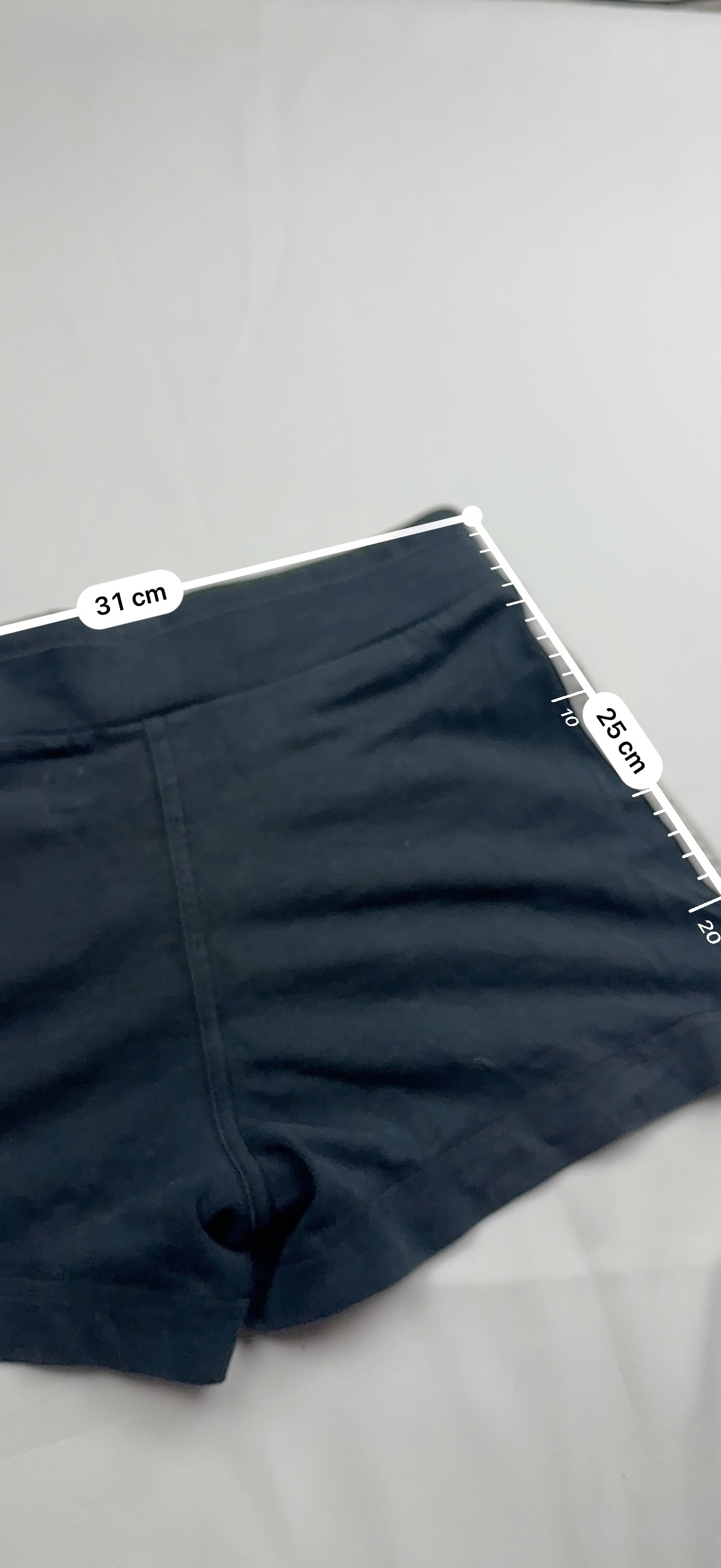Black cotton low rise mini short (S)