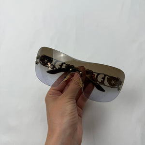 Black floral roses 2000s sunglasses