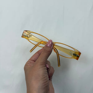 Beige rhinestones 2000s office glasses (with prescription)