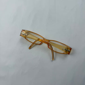 Beige rhinestones 2000s office glasses (with prescription)