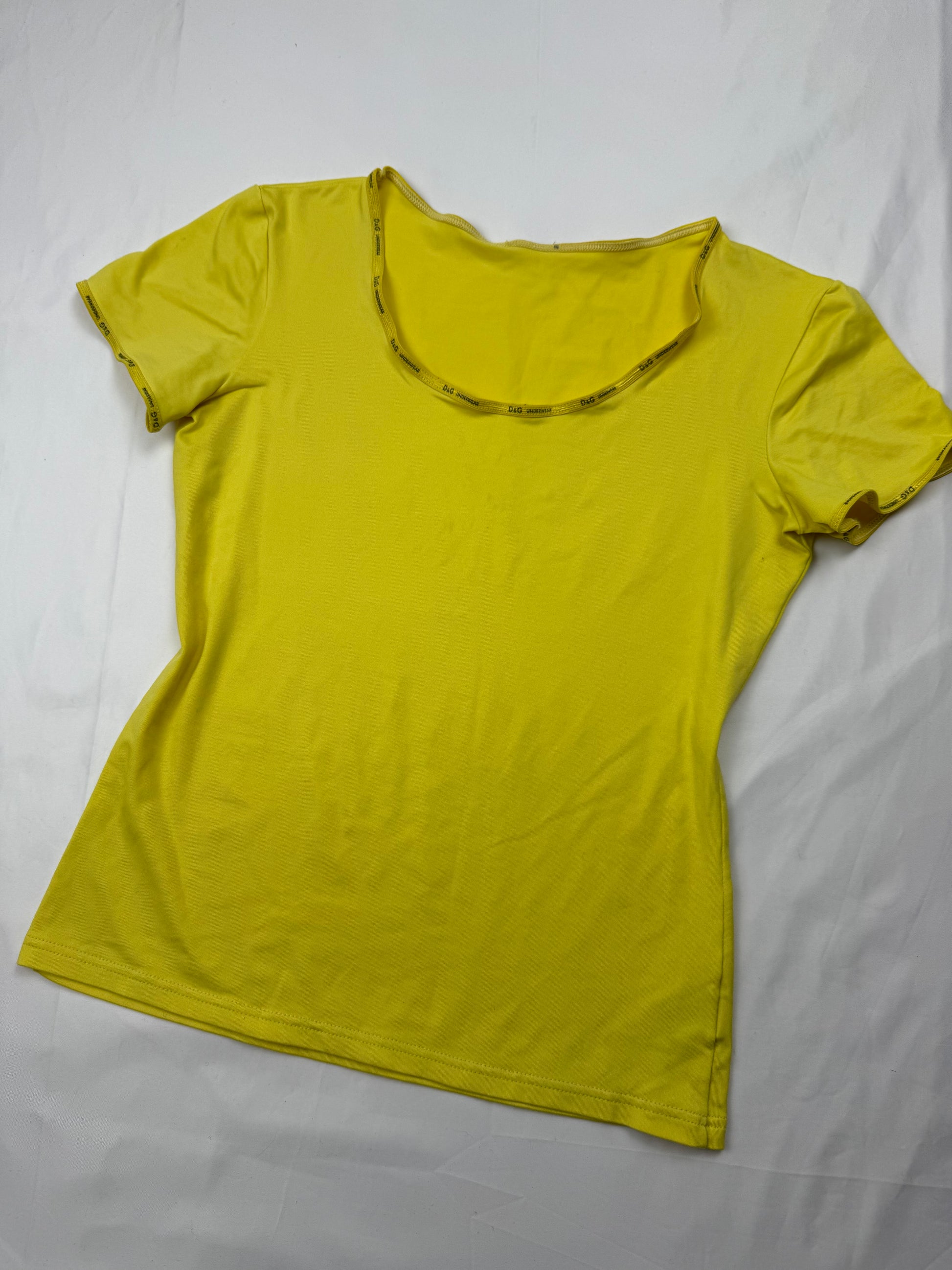 Yellow lycra tight fit tee (S/M)