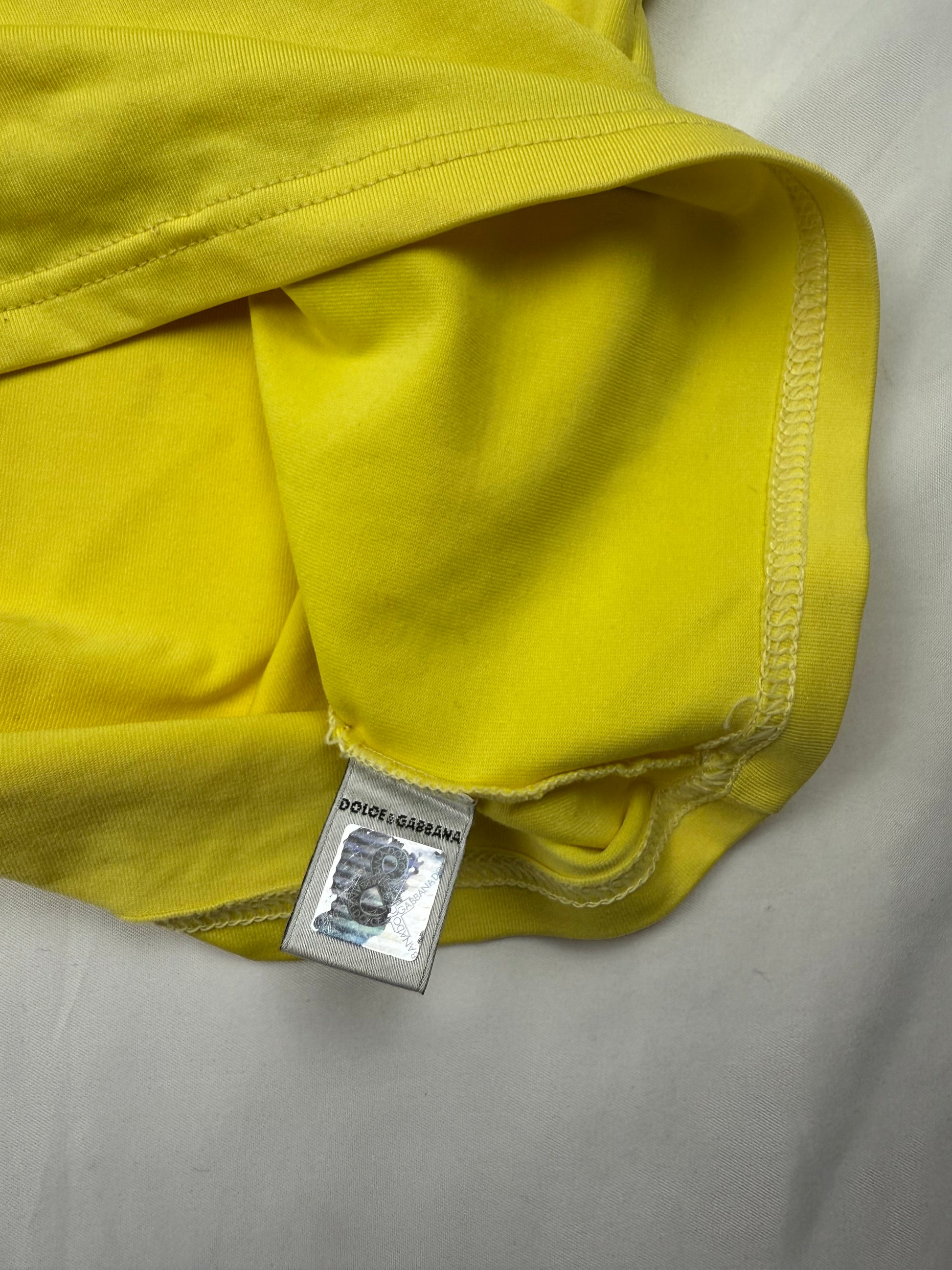 Yellow lycra tight fit tee (S/M)