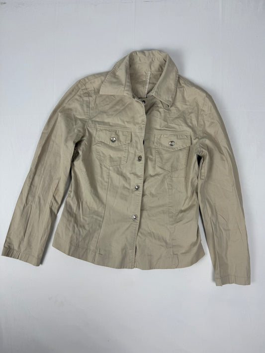 Beige tight fit denim jacket (S)