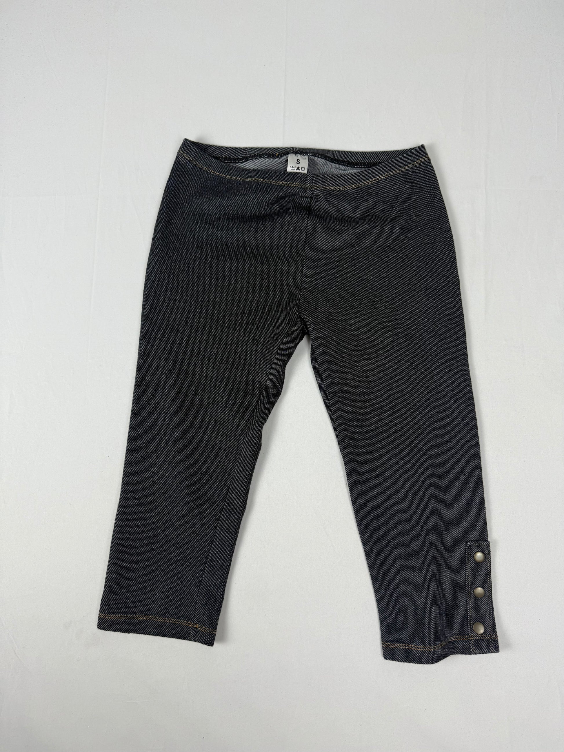 Navy denim low rise capri leggings (S)