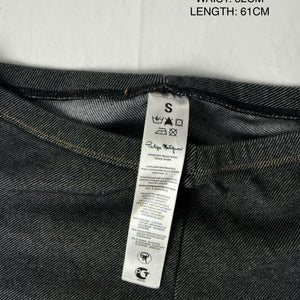 Navy denim low rise capri leggings (S)