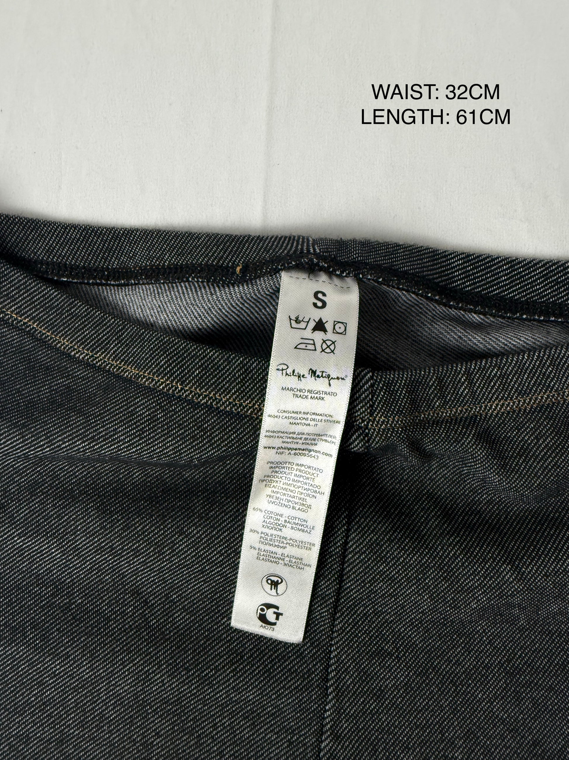 Navy denim low rise capri leggings (S)