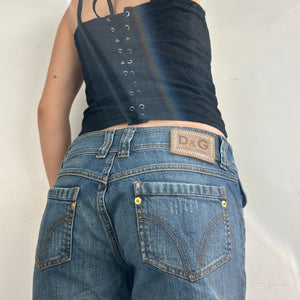 Black lace up corset top (S)