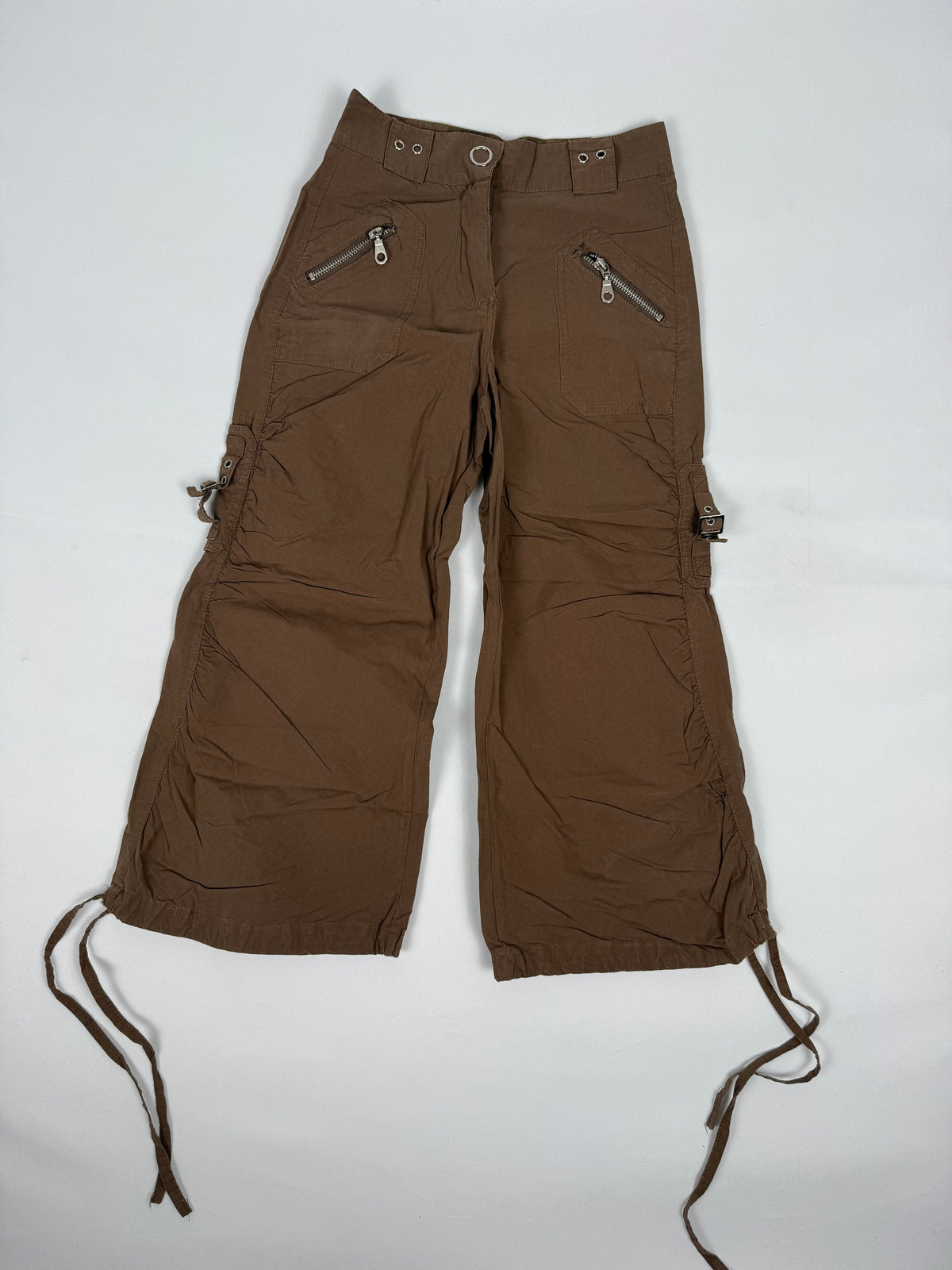 Pantalon droit taille basse en jean noir (XS)