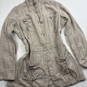 Beige linen blazer jacket (XL)