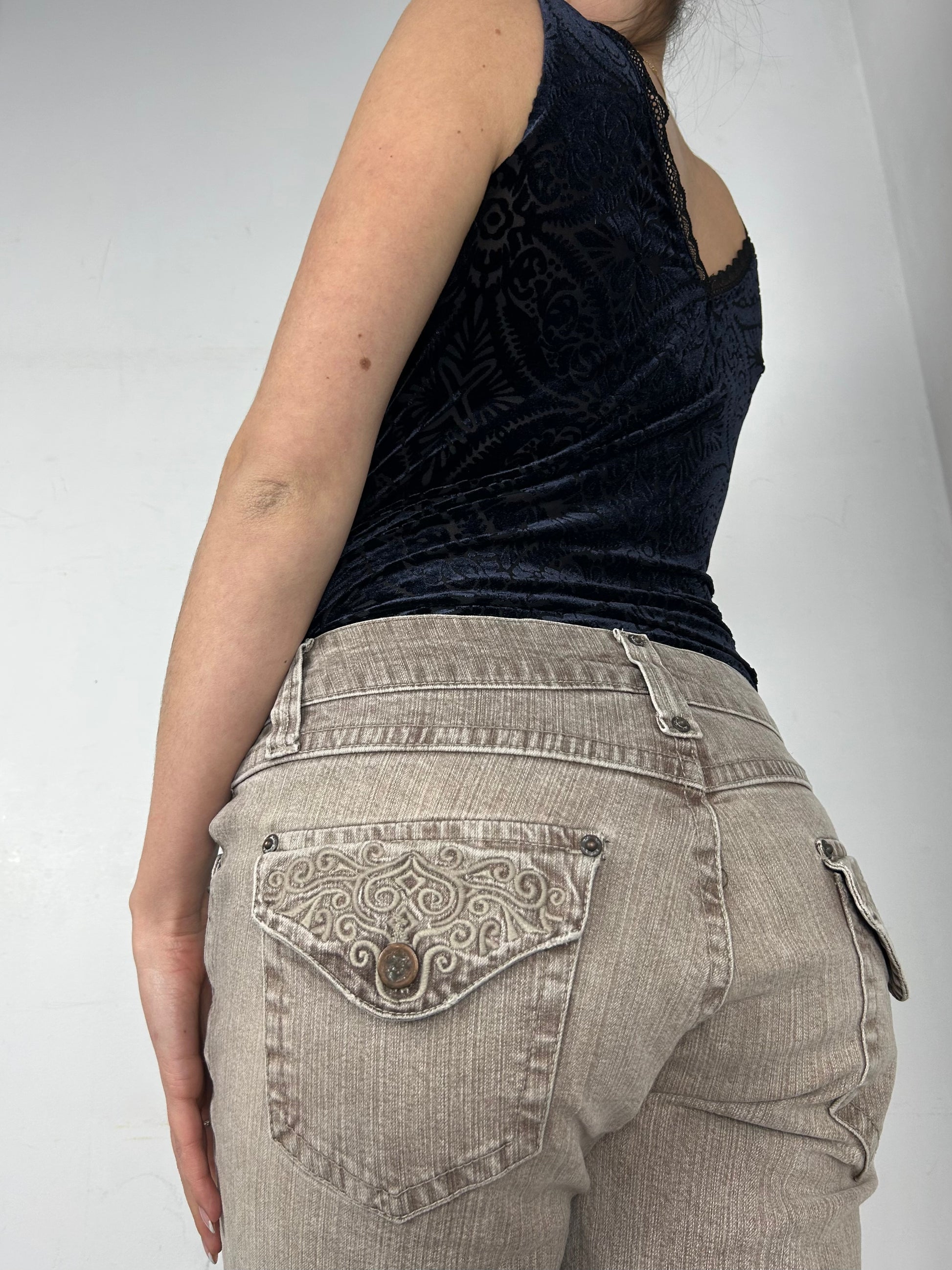 Navy velvet bodysuit tank top (S)
