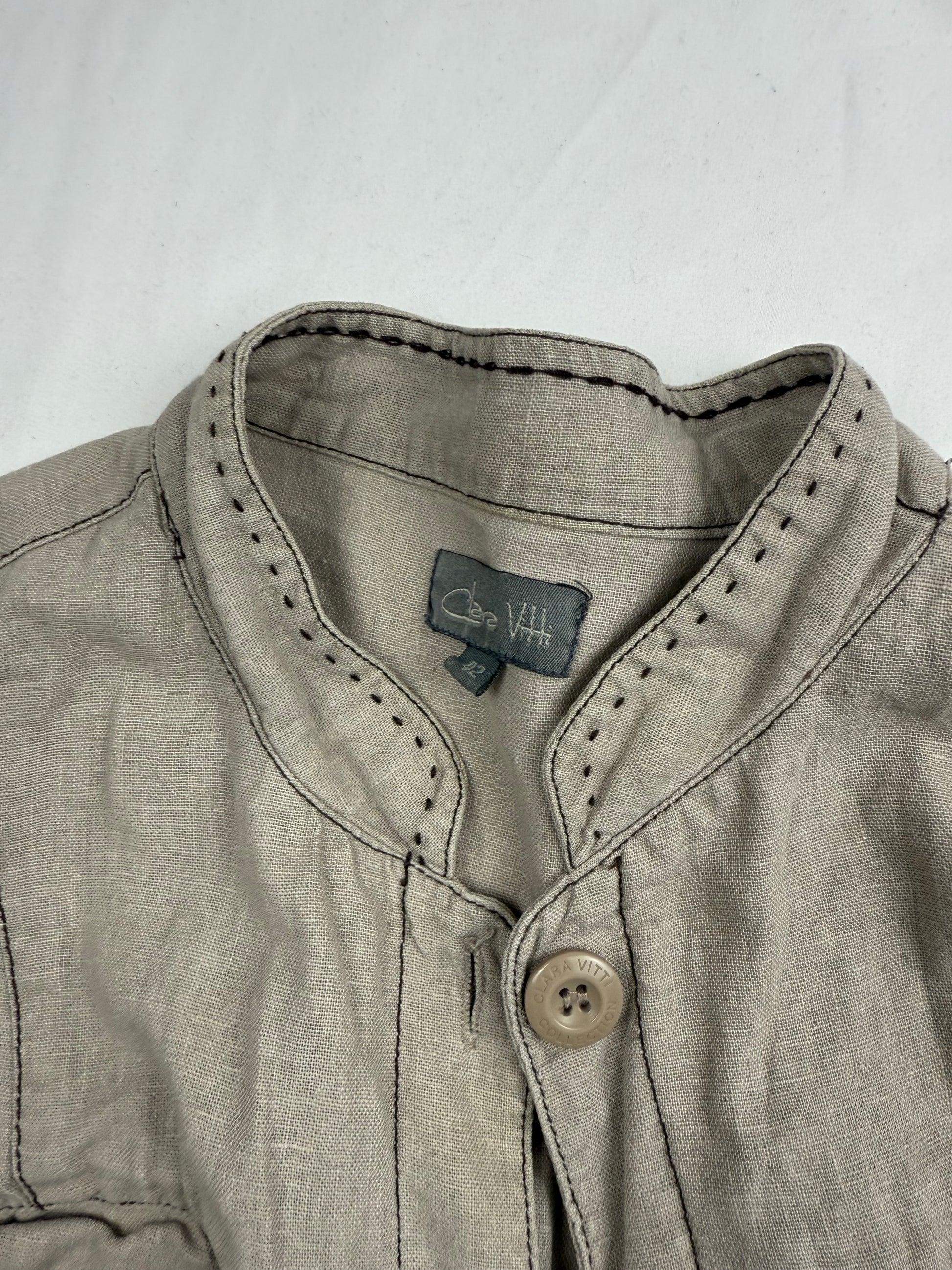 Beige linen blazer jacket (XL)