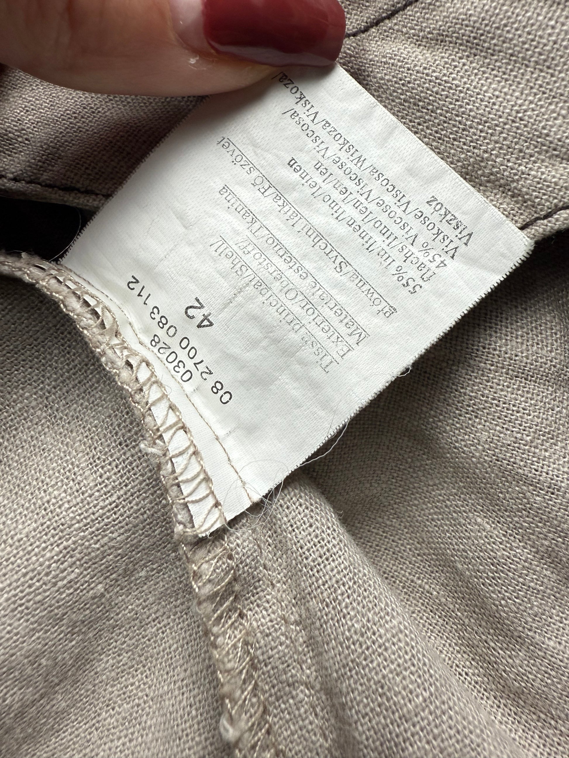 Beige linen blazer jacket (XL)